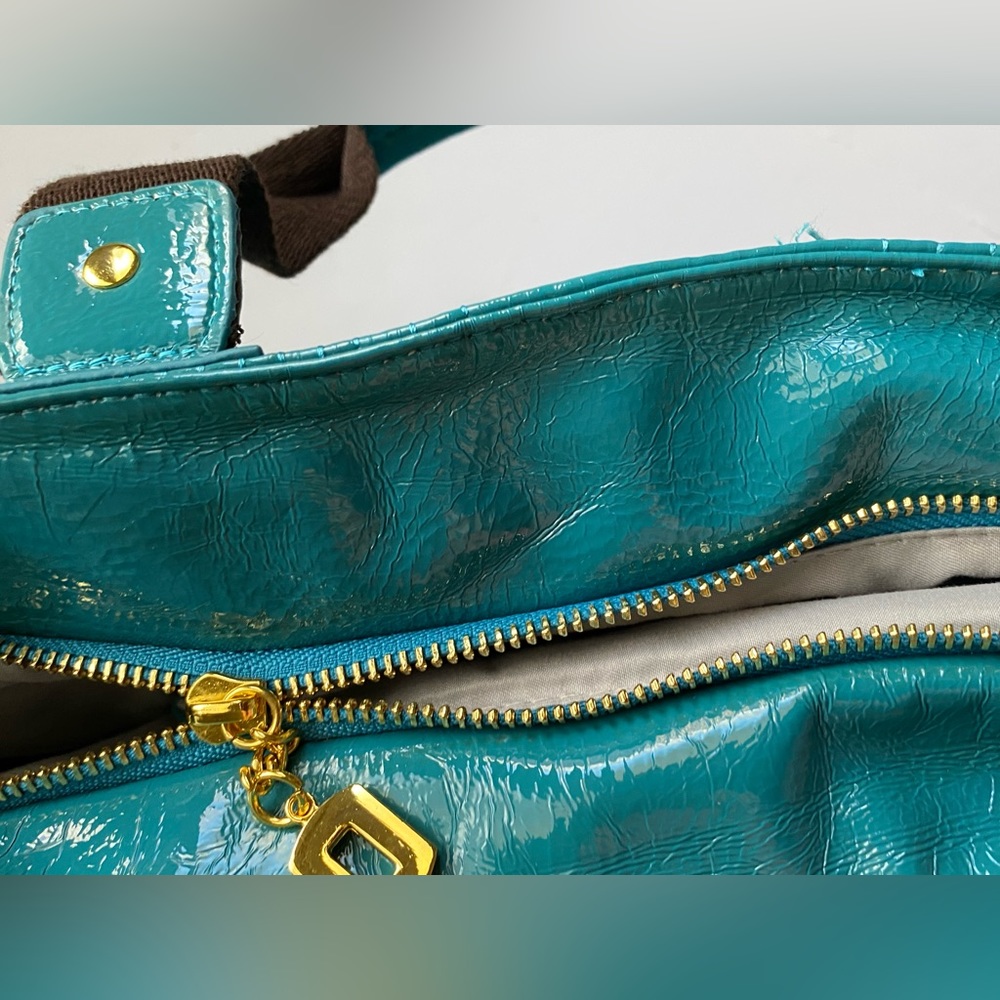Laila Rowe turquoise tote bag . - Picture 5 of 12